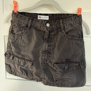 Zara Charcoal Utility Mini Skirt